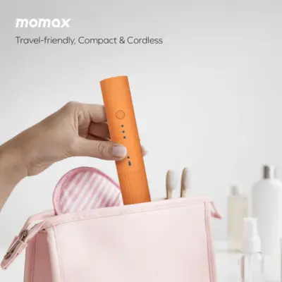 Máy duỗi tóc không dây MOMAX HL17 mini 1-Care Styler - Tạo kiểu tóc thẳng mượt, hoàn hảo mọi lúc mọi nơi với <strong>Máy duỗi tóc không dây MOMAX HL17</strong> mini 1-Care Styler. Thiết kế không dây siêu nhỏ gọn và nhẹ, <strong>MOMAX HL17</strong> lý tưởng để mang theo khi đi làm, đi du lịch hoặc cho những lần chỉnh sửa nhanh. Công nghệ làm nóng tiên tiến (thường là gốm) giúp làm nóng nhanh và bảo vệ tóc. Pin sạc tích hợp cung cấp đủ năng lượng cho các lần tạo kiểu. An toàn, tiện dụng và hiệu quả, <strong>Máy duỗi tóc không dây MOMAX HL17</strong> là phụ kiện làm đẹp không thể thiếu của bạn.