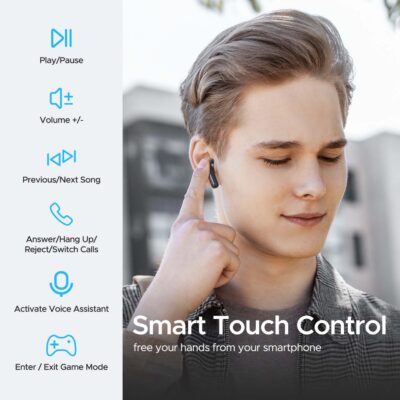 Tai nghe Bluetooth True Wireless SoundPeats Mac 2, In-ear, Driver 12.5mm, Pin 21H, IPX5, Bluetooth 5.0, ENC, Game Mode - Tai nghe <strong>SoundPeats Mac 2</strong> với thiết kế in-ear thể thao, driver 12.5mm, âm thanh Hi-Fi, codec AAC/SBC. Pin 4.2H (tai nghe), 21H (với hộp sạc), sạc USB-C. IPX5 chống nước, micro kép ENC, Bluetooth 5.0, Game Mode độ trễ thấp. Bảo hành 12 tháng, lý tưởng nghe nhạc, chơi game, tập luyện.