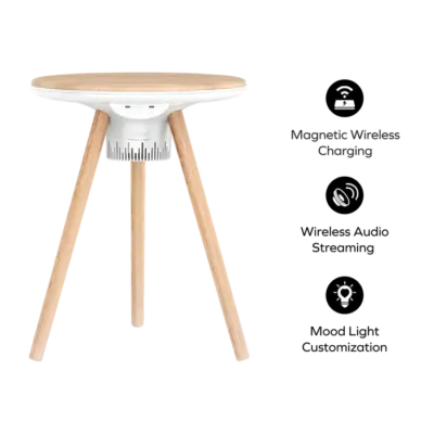 Bàn thông minh MOMAX QC7W đa chức năng Cymbal có thể gập lại với sạc không dây, loa, cổng USB-C và hiệu ứng đèn LED - Biến không gian sống của bạn trở nên hiện đại và tiện lợi hơn với <strong>Bàn thông minh đa năng MOMAX QC7W</strong> Cymbal. Chiếc bàn này không chỉ có thiết kế gập gọn tiết kiệm diện tích mà còn tích hợp nhiều công nghệ đỉnh cao: sạc không dây tiện lợi cho smartphone, loa Bluetooth chất lượng cao để giải trí, cổng USB-C để sạc các thiết bị khác và hiệu ứng đèn LED đẹp mắt tạo không khí. <strong>MOMAX QC7W</strong> là giải pháp hoàn hảo cho những căn hộ nhỏ, phòng trọ, hoặc bất cứ ai cần một chiếc bàn đa năng, phong cách và dễ dàng di chuyển. Trải nghiệm sự tiện nghi vượt trội cùng <strong>Bàn thông minh MOMAX QC7W</strong>.