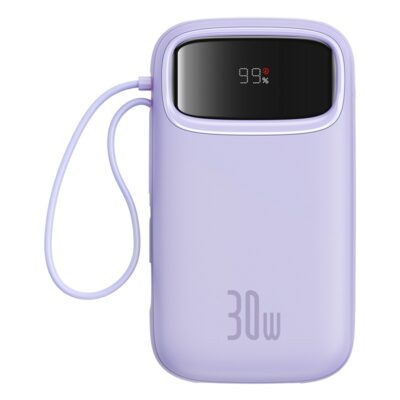 Sạc dự phòng hiệu Baseus QPow 2 Digital Display Fast-Charging 10000mAh 30W - Trải nghiệm sự cân bằng hoàn hảo giữa sức mạnh và tính di động với sạc dự phòng <strong>Baseus QPow 2</strong> 10000mAh 30W. Đây là giải pháp năng lượng tối ưu cho người dùng năng động, nổi bật với sợi cáp sạc nhanh tích hợp sẵn, loại bỏ hoàn toàn nỗi lo quên mang theo cáp. Công suất 30W mạnh mẽ cho phép sạc nhanh không chỉ cho điện thoại mà còn cho cả iPad và tablet. Với dung lượng 10000mAh lý tưởng cho việc sử dụng hàng ngày và màn hình LED kỹ thuật số, bạn sẽ luôn chủ động. Siêu nhỏ gọn, đa năng và mạnh mẽ, <strong>Baseus QPow 2</strong> là người bạn đồng hành không thể thiếu mỗi ngày.