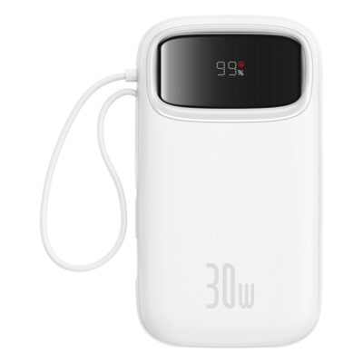 Sạc dự phòng hiệu Baseus QPow 2 Digital Display Fast-Charging 10000mAh 30W - Trải nghiệm sự cân bằng hoàn hảo giữa sức mạnh và tính di động với sạc dự phòng <strong>Baseus QPow 2</strong> 10000mAh 30W. Đây là giải pháp năng lượng tối ưu cho người dùng năng động, nổi bật với sợi cáp sạc nhanh tích hợp sẵn, loại bỏ hoàn toàn nỗi lo quên mang theo cáp. Công suất 30W mạnh mẽ cho phép sạc nhanh không chỉ cho điện thoại mà còn cho cả iPad và tablet. Với dung lượng 10000mAh lý tưởng cho việc sử dụng hàng ngày và màn hình LED kỹ thuật số, bạn sẽ luôn chủ động. Siêu nhỏ gọn, đa năng và mạnh mẽ, <strong>Baseus QPow 2</strong> là người bạn đồng hành không thể thiếu mỗi ngày.
