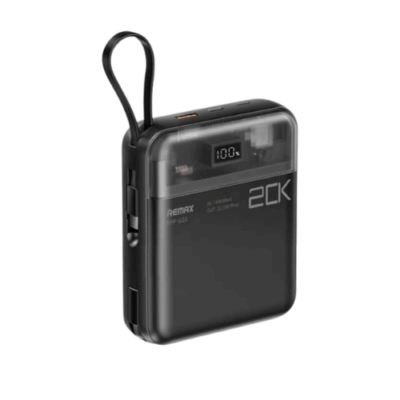Pin Sạc Dự Phòng REMAX RPP-603, 20000mAh, Sạc Nhanh 22.5W, Tích Hợp Cáp Lightning/Type-C, Màn Hình LED