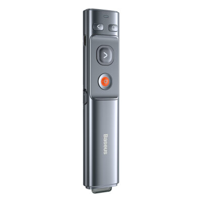 Bút Trình Chiếu Baseus Orange Dot Wireless Presenter (Red Laser) (Charging) - Nâng tầm đẳng cấp và sự chuyên nghiệp cho mọi bài thuyết trình của bạn với bút trình chiếu <strong>Baseus Orange Dot Wireless Presenter (Red Laser)</strong>. Sản phẩm từng đoạt giải thưởng thiết kế Red Dot danh giá, với kiểu dáng tối giản, sang trọng và nút bấm màu cam đặc trưng. Không chỉ là một chiếc bút lật trang thông thường, nó còn được trang bị các tính năng thông minh như mở siêu liên kết, điều khiển âm lượng. Tia laser đỏ sắc nét, khoảng cách điều khiển không dây lên đến 50m và pin sạc Type-C tiện lợi cho thời gian sử dụng đến 90 ngày. Đầu nhận USB được cất giữ bằng nam châm ngay trong thân bút, loại bỏ hoàn toàn nỗi lo thất lạc. Hãy làm chủ mọi sân khấu với <strong>Baseus Orange Dot Wireless Presenter (Red Laser)</strong>.