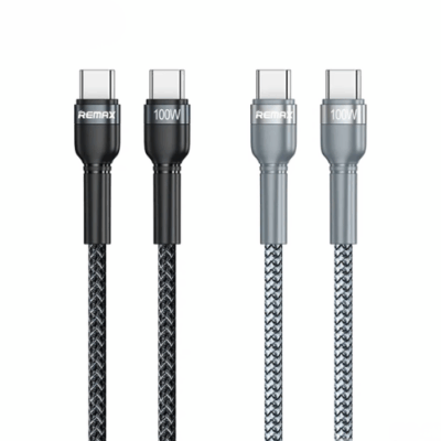 Dây sạc nhanh type C PD100W chính hãng Remax RC-172 dành cho điện thoại Samsung Huawei Xiaomi bện vải siêu bền