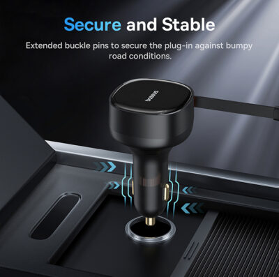 Tẩu Sạc Nhanh Baseus Enjoyment Retractable 2-in-1 C+C 33W
