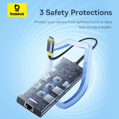 Thiết bị mở rộng hiệu Baseus UltraJoy Series 7-Port Docking Station - Nâng cấp toàn diện không gian làm việc của bạn với <strong>Baseus UltraJoy Series 7-Port Docking Station</strong>. Đây là giải pháp tối thượng giúp biến chiếc laptop Type-C mỏng nhẹ thành một trạm làm việc chuyên nghiệp, mạnh mẽ. Với 7 cổng kết nối thiết yếu: HDMI xuất hình ảnh 4K@60Hz siêu mượt, 3 cổng USB 3.0 tốc độ cao 5Gbps, khe đọc thẻ SD/TF tiện lợi cho nhiếp ảnh gia và nhà sáng tạo nội dung, cùng cổng sạc nhanh PD 100W. Thiết kế từ hợp kim nhôm sang trọng, tản nhiệt hiệu quả, trạm kết nối <strong>Baseus UltraJoy Series 7-Port Docking Station</strong> là trung tâm chỉ huy, giúp bạn tối ưu hóa hiệu suất, giải phóng sự sáng tạo và làm việc không giới hạn.