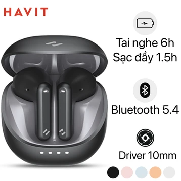 Tai Nghe True Wireless HAVIT TW931, Bluetooth 5.4, Khử Ồn AI, Nghe Đến 6H - Hàng Chính Hãng