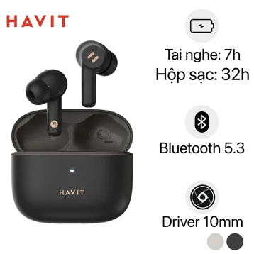 Tai Nghe True Wireless HAVIT TW958 Pro, Bluetooth 5.3, 2 Mic ENC+ ANC Nghe Đến 32H - Hàng Chính Hãng