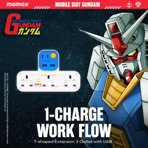 Dây nguồn mở rộng MOMAX US19UKGDW hình chữ T 1-Charge Work Flow có 3 ổ cắm, 2 cổng USB-A và 2 cổng USB-C - Phiên bản giới hạn - Hình ảnh 5