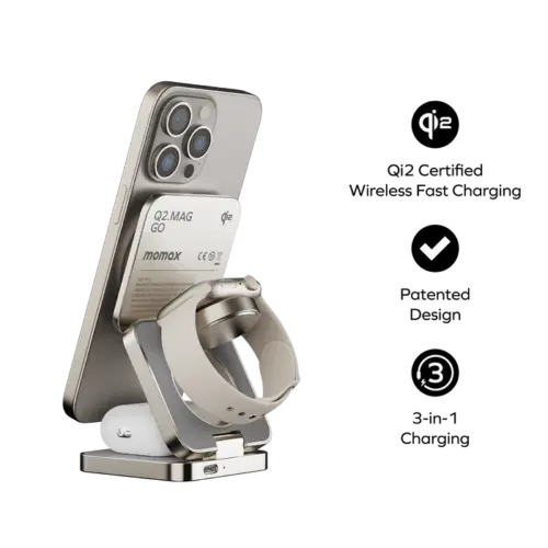 Đế sạc không dây từ tính MOMAX UD31 Qi2 15W 3 trong 1 có thể gập lại Q2.Mag - Hình ảnh 8