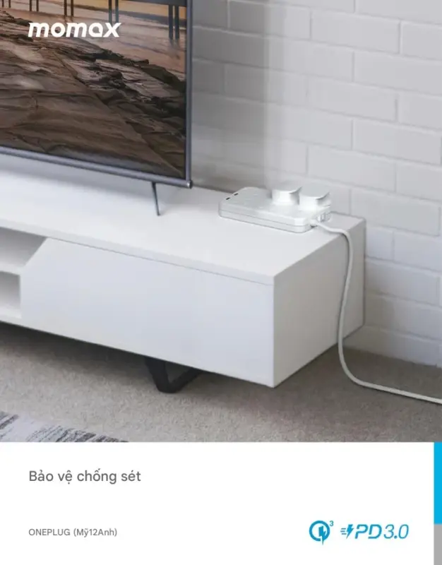 Ổ cắm điện 4 ổ cắm MOMAX US12UK 6 ổ cắm OnePlug có cổng USB - Giải quyết mọi vấn đề thiếu ổ cắm và sạc cho nhiều thiết bị cùng lúc với <strong>Ổ cắm điện MOMAX US12UK</strong> OnePlug dạng tháp. Thiết kế tiết kiệm không gian này tích hợp nhiều ổ cắm chuẩn UK và các cổng sạc USB tiện lợi (hỗ trợ sạc nhanh tùy phiên bản), cung cấp đủ điểm cấp nguồn cho mọi thiết bị của bạn, từ laptop đến smartphone, máy tính bảng. Tích hợp các tính năng bảo vệ an toàn tiên tiến, <strong>MOMAX US12UK</strong> mang đến sự an tâm tuyệt đối. Đây là giải pháp năng lượng trung tâm, hiệu quả cho gia đình, văn phòng, hoặc các khu vực cần nhiều điểm cấp nguồn an toàn.