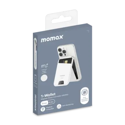 Ví đựng thẻ từ MOMAX SR29W bằng da thuần chay có chân đế - Đơn giản hóa cuộc sống hàng ngày và nâng cao trải nghiệm sử dụng điện thoại với <strong>Ví đựng thẻ từ tính MOMAX SR29W</strong> có chân đế. Phụ kiện 2 trong 1 này kết hợp ví đựng thẻ tiện lợi với chân đế dựng máy tích hợp, gắn chặt vào mặt lưng iPhone (tương thích MagSafe) hoặc điện thoại khác qua nam châm mạnh mẽ. <strong>MOMAX SR29W</strong> được chế tác từ da thuần chay cao cấp, mang đến vẻ ngoài sang trọng và bền bỉ. Bạn có thể dễ dàng mang theo những chiếc thẻ quan trọng nhất (thường 1-3 thẻ) và dựng điện thoại rảnh tay xem phim, gọi video ở mọi góc độ. Thiết kế mỏng gọn, sang trọng. Với <strong>MOMAX SR29W</strong>, bạn sẽ có được sự tiện lợi, tối giản và linh hoạt chưa từng có.