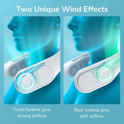 Quạt Đeo Cổ Không Cánh JISULIFE FA12R - Công Nghệ Tuabin Đôi, Pin 4000mAh Dùng 7H, 3 Tốc Độ Gió Mát Lạnh Tức Thì - Hàng Chính Hãng - Hình ảnh 2