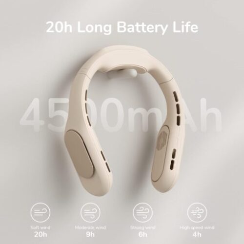 Quạt Đeo Cổ Không Cánh JISULIFE FA35 Pin 4500mAh, 4 Cấp Gió, Làm Mát 360° - Hình ảnh 6