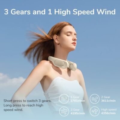 Quạt Đeo Cổ Không Cánh JISULIFE FA35 Pin 4500mAh, 4 Cấp Gió, Làm Mát 360° - Trải nghiệm đỉnh cao của công nghệ làm mát cá nhân với quạt đeo cổ không cánh <strong>JISULIFE FA35</strong>. Được trang bị viên pin "khủng" 4500mAh, sản phẩm cho thời gian hoạt động lên đến 20 giờ, sẵn sàng đồng hành cùng bạn cả ngày. Công nghệ làm mát vòm 360° với các cửa gió trên và dưới tạo ra luồng khí mạnh mẽ, mát lạnh toàn diện. Đặc biệt, <strong>JISULIFE FA35</strong> sở hữu 4 cấp độ gió, bao gồm chế độ "siêu gió" giúp hạ nhiệt tức thì trong những ngày nóng đỉnh điểm. Thiết kế công thái học, chất liệu thân thiện với da và vận hành siêu êm ái mang đến sự thoải mái và đẳng cấp vượt trội. Đây là lựa chọn hoàn hảo để giải phóng đôi tay và tận hưởng mùa hè sảng khoái.