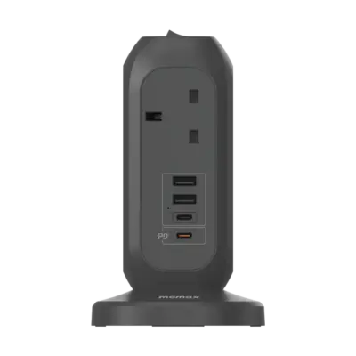 Ổ cắm điện 7 ổ cắm MOMAX US18UK OnePlug có cổng USB - Giải quyết mọi vấn đề thiếu ổ cắm và sạc cho nhiều thiết bị cùng lúc với <strong>Ổ cắm điện MOMAX US18UK</strong> OnePlug. Thiết kế hiện đại tích hợp tới 7 ổ cắm chuẩn UK và các cổng sạc USB tiện lợi (có thể hỗ trợ sạc nhanh tùy phiên bản), cung cấp đủ điểm cấp nguồn cho mọi thiết bị của bạn, từ đồ gia dụng đến smartphone, tablet. Tích hợp các tính năng bảo vệ an toàn tiên tiến, <strong>MOMAX US18UK</strong> mang đến sự an tâm tuyệt đối. Đây là giải pháp năng lượng trung tâm, hiệu quả cho gia đình, văn phòng, hoặc các khu vực cần nhiều điểm cấp nguồn an toàn.