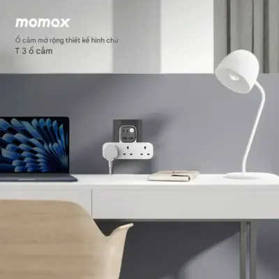 Dây nguồn mở rộng MOMAX UA11UK hình chữ T Charge Work Flow có 3 ổ cắm, 2 cổng USB-A và 2 cổng USB-C - Nâng cấp không gian làm việc và giải trí của bạn với <strong>Dây nguồn mở rộng MOMAX UA11UK</strong> 1-Charge Work Flow - phiên bản giới hạn. Thiết kế hình chữ T độc đáo, tiết kiệm không gian, tích hợp 3 ổ cắm chuẩn UK cùng 4 cổng sạc USB (2x USB-A, 2x USB-C) công suất mạnh mẽ, cho phép bạn cấp nguồn và sạc đồng thời nhiều thiết bị, từ laptop đến điện thoại, máy tính bảng. <strong>MOMAX UA11UK</strong> không chỉ tiện lợi mà còn tích hợp các lớp bảo vệ an toàn tiên tiến. Sở hữu ngay phiên bản giới hạn <strong>MOMAX UA11UK</strong> để trải nghiệm sự tiện ích, hiệu quả và phong cách.