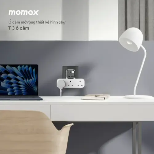 Dây nguồn mở rộng MOMAX UA11UK hình chữ T Charge Work Flow có 3 ổ cắm, 2 cổng USB-A và 2 cổng USB-C - Hình ảnh 6