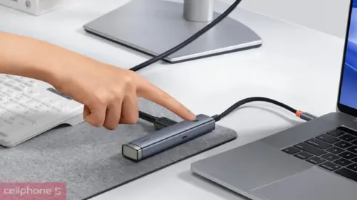 Thiết bị mở rộng hiệu Baseus UltraJoy Series 6-Port HUB AIR (TYPE-C TO 1 HDMI 4K@30HZ + 2 USB 3.0 + 1 USB 2.0 + 1 TYPE-C 3.0 + 1 PD) - Hình ảnh 2