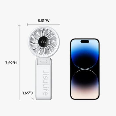 Quạt Cầm Tay Mini Jisulife Life 7, 5 Cấp Độ Gió, Pin 3600mAh/5000mAh, Sử Dụng 12-19H, Bảo Hành 12 Tháng - Quạt cầm tay mini <strong>Jisulife Life 7</strong> với công nghệ Jisulife Life 7, thiết kế gấp gọn 3 trong 1, 12 cánh quạt, tốc độ gió 5m/s. Pin 3600mAh/5000mAh cho 12-19 giờ sử dụng, 5 cấp độ gió, màn hình LED hiển thị pin. Chất liệu ABS, trọng lượng 235g, sạc Type-C. Bảo hành 12 tháng, lý tưởng cho văn phòng, du lịch.