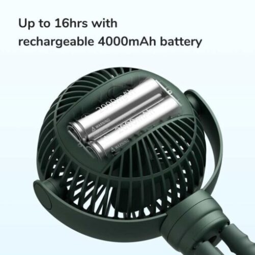 Quạt đặt trên xe đẩy Jisulife FA40A Mát 360 Độ , Pin 12 giờ - Hình ảnh 4