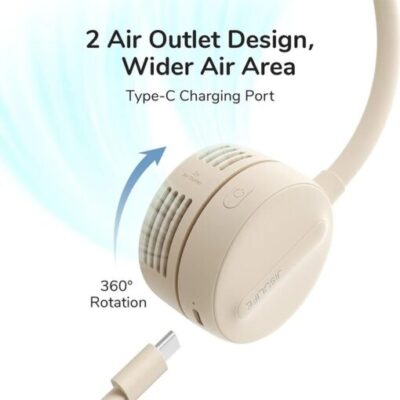 Quạt đeo cổ Jisulife FA25, pin 1.800mAh, tốc độ gió 3.5m/s, thiết kế xoay 360°, 4 tốc độ, nhẹ &an toàn - Giải phóng bản thân khỏi những chiếc quạt đeo cổ cố định và cứng nhắc với <strong>quạt đeo cổ Jisulife FA25</strong>. Đây là chiếc quạt duy nhất sở hữu thiết kế khớp nối linh hoạt, cho phép hai đầu quạt xoay tự do 360°, giúp bạn tùy chỉnh chính xác hướng gió đến bất kỳ đâu bạn muốn. Với 4 cấp độ gió mạnh mẽ đạt tốc độ 3.5m/s, thiết kế không cánh an toàn và trọng lượng siêu nhẹ, bạn sẽ cảm nhận sự thoải mái tối đa khi đeo. <strong>Quạt đeo cổ Jisulife FA25</strong> không chỉ làm mát, nó mang đến sự tự do và linh hoạt chưa từng có cho trải nghiệm của bạn.