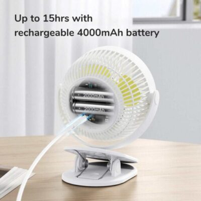 Quạt kẹp bàn mini Jisulife FA18S xoay 360, 4 tốc độ gió - Tối ưu không gian làm việc và tận hưởng làn gió mát mẻ với quạt kẹp bàn mini đa năng <strong>Jisulife FA18S</strong>. Với thiết kế kẹp thông minh, bạn có thể dễ dàng gắn quạt vào thành bàn, màn hình máy tính, kệ sách hay để đứng độc lập. Sản phẩm nổi bật với 4 cấp độ gió, bao gồm chế độ gió tự nhiên độc đáo, mang lại cảm giác thư thái. Pin dung lượng 4000mAh cho thời gian sử dụng lên đến 15 giờ, cùng khả năng xoay 360° linh hoạt giúp làm mát mọi góc cạnh bạn muốn. Vận hành siêu êm ái, <strong>Jisulife FA18S</strong> là giải pháp làm mát cá nhân hoàn hảo cho văn phòng, góc học tập và phòng ngủ.