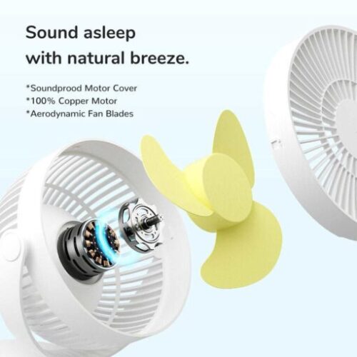Quạt kẹp bàn mini Jisulife FA18S xoay 360, 4 tốc độ gió - Hình ảnh 5