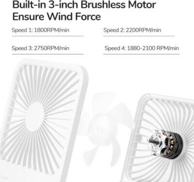 Quạt Để Bàn Tích Điện JISULIFE FA26A ABS Xoay 120 Độ - Pin 2000mAh Sử Dụng Lên Đến 6H Chính Hãng - Bảo Hành 12 Tháng - Không gian làm việc của bạn đang nóng bức và ngột ngạt? <strong>Quạt để bàn tích điện JISULIFE FA26A ABS</strong> chính là giải pháp làm mát cá nhân hoàn hảo. Với thiết kế nhỏ gọn, hiện đại, sản phẩm dễ dàng đặt ở bất kỳ đâu mà không chiếm diện tích. Điểm nổi bật là khả năng xoay tự động 120 độ, giúp luồng gió mát lan tỏa đều khắp không gian. Quạt có 4 cấp độ gió mạnh mẽ, pin 2000mAh cho thời gian sử dụng không dây lên đến 6 giờ. Dễ dàng vệ sinh, hoạt động êm ái, <strong>quạt để bàn tích điện JISULIFE FA26A ABS</strong> là người bạn đồng hành lý tưởng cho bàn làm việc, bàn học hay đầu giường của bạn.