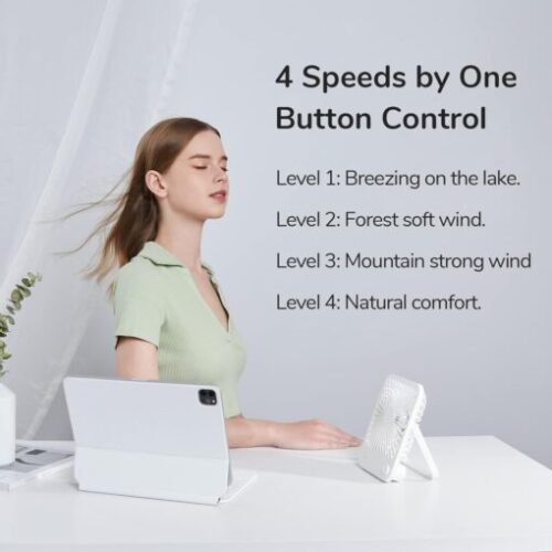 Quạt Để Bàn Tích Điện JISULIFE FA26A ABS Xoay 120 Độ - Pin 2000mAh Sử Dụng Lên Đến 6H Chính Hãng - Bảo Hành 12 Tháng - Hình ảnh 10