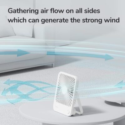 Quạt Để Bàn Tích Điện JISULIFE FA26A ABS Xoay 120 Độ - Pin 2000mAh Sử Dụng Lên Đến 6H Chính Hãng - Bảo Hành 12 Tháng - Không gian làm việc của bạn đang nóng bức và ngột ngạt? <strong>Quạt để bàn tích điện JISULIFE FA26A ABS</strong> chính là giải pháp làm mát cá nhân hoàn hảo. Với thiết kế nhỏ gọn, hiện đại, sản phẩm dễ dàng đặt ở bất kỳ đâu mà không chiếm diện tích. Điểm nổi bật là khả năng xoay tự động 120 độ, giúp luồng gió mát lan tỏa đều khắp không gian. Quạt có 4 cấp độ gió mạnh mẽ, pin 2000mAh cho thời gian sử dụng không dây lên đến 6 giờ. Dễ dàng vệ sinh, hoạt động êm ái, <strong>quạt để bàn tích điện JISULIFE FA26A ABS</strong> là người bạn đồng hành lý tưởng cho bàn làm việc, bàn học hay đầu giường của bạn.
