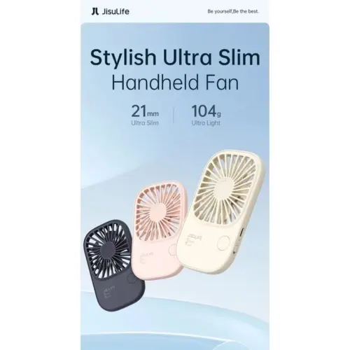 Quạt cầm tay đa năng nhỏ gọn Jisulife FA49 nhỏ gọn, siêu Mỏng, Dễ Thương, pin 13 giờ - Hình ảnh 6