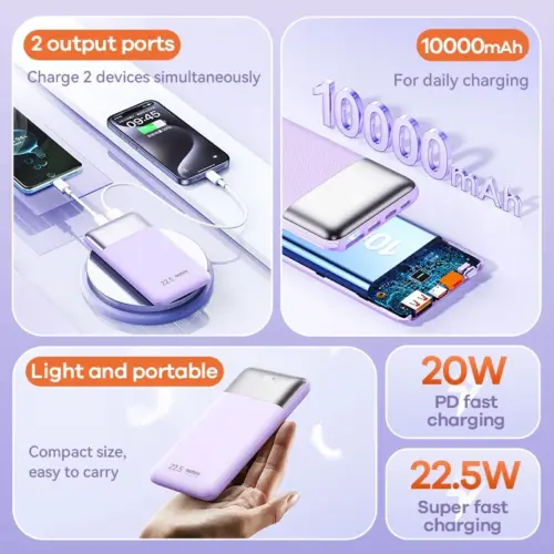 Pin Sạc Dự Phòng REMAX RPP-5, 10000mAh, Sạc Nhanh QC 22.5W/PD 20W, Cổng Input Lightning, Siêu Mỏng Nhẹ - Hình ảnh 7