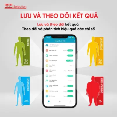 Cân Điện Tử Thông Minh 365 Selection WS2 Chính Hãng - Cân Điện Tử 365 Selection WS2 đo 18 chỉ số cơ thể, độ chính xác 0.1kg, kết nối Bluetooth qua app 365 Life. Thiết kế nhỏ gọn (26x26x2.45cm, 1.1kg), kính cường lực, màn hình LED. Hỗ trợ 10 người dùng, pin AAA dùng 120 ngày. Bảo hành 12 tháng, lý tưởng theo dõi sức khỏe gia đình.