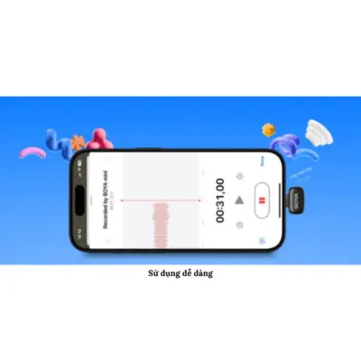 Micro Thu Âm Không Dây BOYA MINI 12 Chính Hãng - Micro Thu Âm Không Dây <strong>BOYA MINI 12</strong> siêu nhỏ gọn (5g), thu âm đa hướng 360°, chống ồn AI 3 mức. Tương thích Type-C, Lightning cho iPhone, Android, tablet, laptop. Pin 6 giờ, hộp sạc 1000mAh cho 30 giờ sử dụng. Phạm vi 100m, lý tưởng cho vlog, livestream, TikTok.