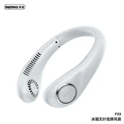 Quạt Đeo Cổ Remax F23, Gió Mạnh, Hoạt Động Êm, Kiểu Dáng Thời Trang, Pin 2000mAh - <p dir="ltr" data-pm-slice="1 1 []">Quạt đeo cổ Remax <strong>F23</strong>, thiết kế thời trang, gió mạnh 5.5-9m/s, động cơ không chổi than hoạt động êm (~30dB). Pin 2000mAh, dùng 2-6h, sạc Type-C ~2.5h. Vỏ ABS+silicone, trọng lượng 260g, điều chỉnh 3 mức gió. Bảo hành 12 tháng, lý tưởng cho du lịch, thể thao, văn phòng, làm mát hiệu quả, rảnh tay.</p>