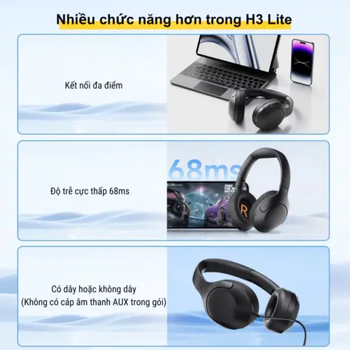 Tai nghe Over-Ear QCY H3 Lite ANC, Chống Ồn 90%, Driver 40mm, Bluetooth 5.3, Pin 60H - Hình ảnh 8
