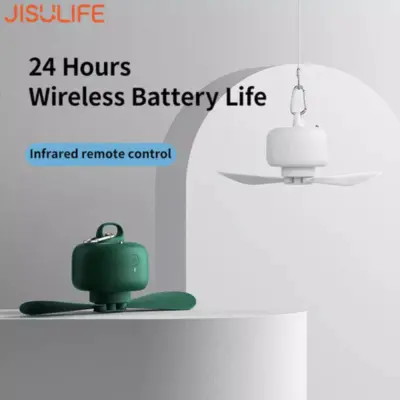 Quạt trần Jisulife FA16, pin 8.000mAh, 4 mức độ gió, động cơ không chổi than giảm tiếng ồn, hiệu suất cao - Bạn đang tìm kiếm giải pháp làm mát hiệu quả cho lều cắm trại, sân hiên hay những không gian không có quạt cố định? <strong>Quạt trần Jisulife FA16</strong> chính là người bạn đồng hành lý tưởng. Với thiết kế treo trần độc đáo, sản phẩm mang lại luồng gió mát từ trên xuống, lan tỏa đều khắp không gian. Được trang bị pin dung lượng lớn 8.000mAh, động cơ không chổi than siêu êm ái và 4 mức độ gió mạnh mẽ, chiếc quạt này đảm bảo sự thoải mái trong nhiều giờ liền. An toàn, tiện lợi với điều khiển từ xa và móc treo chắc chắn, <strong>quạt trần Jisulife FA16</strong> sẽ thay đổi hoàn toàn trải nghiệm của bạn trong mọi chuyến đi hay hoạt động ngoài trời.