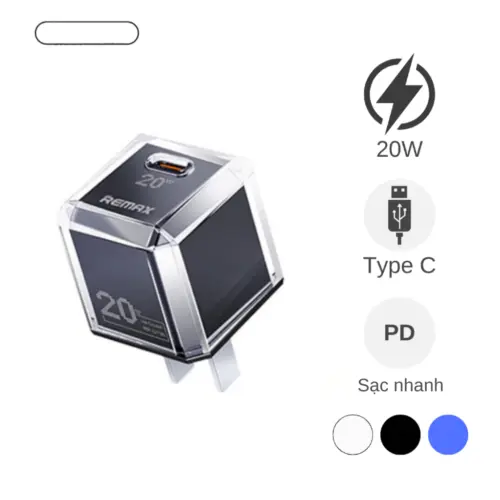 Củ Sạc Nhanh REMAX U136 Cry Series, 20W, Cổng Type-C, Tương Thích iPhone 14 Pro Max Trở Xuống, Bảo Hành 12 Tháng - Hình ảnh 4