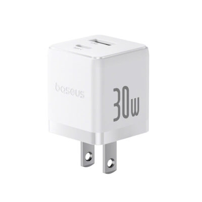 Sạc nhanh hiệu Baseus Palm C+U 30W US - Trải nghiệm sức mạnh sạc nhanh vượt trội trong một thiết kế tối giản với <strong>Baseus Palm C+U 30W US</strong>. Đây là giải pháp năng lượng "tất cả trong một", với công suất 30W mạnh mẽ có khả năng sạc nhanh cho cả MacBook Air, iPad Pro và điện thoại. Trang bị 2 cổng USB-C (PD 30W) và USB-A (QC 18W), củ sạc này đáp ứng mọi nhu cầu sạc của bạn. Kích thước siêu nhỏ gọn chỉ nằm trong lòng bàn tay, lý tưởng cho việc di chuyển. Tích hợp công nghệ SuperSi và các tính năng bảo vệ an toàn, <strong>Baseus Palm C+U 30W US</strong> là sự nâng cấp hoàn hảo cho mọi tín đồ công nghệ.