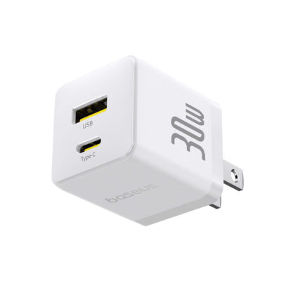 Sạc nhanh hiệu Baseus Palm C+U 30W US - Trải nghiệm sức mạnh sạc nhanh vượt trội trong một thiết kế tối giản với <strong>Baseus Palm C+U 30W US</strong>. Đây là giải pháp năng lượng "tất cả trong một", với công suất 30W mạnh mẽ có khả năng sạc nhanh cho cả MacBook Air, iPad Pro và điện thoại. Trang bị 2 cổng USB-C (PD 30W) và USB-A (QC 18W), củ sạc này đáp ứng mọi nhu cầu sạc của bạn. Kích thước siêu nhỏ gọn chỉ nằm trong lòng bàn tay, lý tưởng cho việc di chuyển. Tích hợp công nghệ SuperSi và các tính năng bảo vệ an toàn, <strong>Baseus Palm C+U 30W US</strong> là sự nâng cấp hoàn hảo cho mọi tín đồ công nghệ.