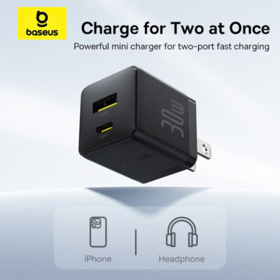 Sạc nhanh hiệu Baseus Palm C+U 30W US - Trải nghiệm sức mạnh sạc nhanh vượt trội trong một thiết kế tối giản với <strong>Baseus Palm C+U 30W US</strong>. Đây là giải pháp năng lượng "tất cả trong một", với công suất 30W mạnh mẽ có khả năng sạc nhanh cho cả MacBook Air, iPad Pro và điện thoại. Trang bị 2 cổng USB-C (PD 30W) và USB-A (QC 18W), củ sạc này đáp ứng mọi nhu cầu sạc của bạn. Kích thước siêu nhỏ gọn chỉ nằm trong lòng bàn tay, lý tưởng cho việc di chuyển. Tích hợp công nghệ SuperSi và các tính năng bảo vệ an toàn, <strong>Baseus Palm C+U 30W US</strong> là sự nâng cấp hoàn hảo cho mọi tín đồ công nghệ.