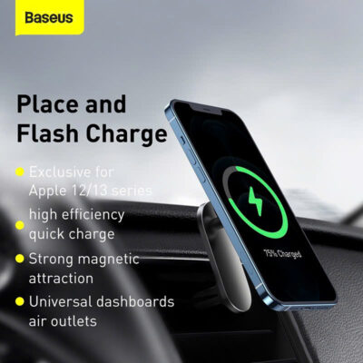 Giá Đỡ Sạc Không Dây Ô Tô Baseus Big Energy - Hít Từ Tính Cực Mạnh, Sạc Nhanh 15W, Cho iPhone & Android - Trải nghiệm sự tiện lợi và sức mạnh từ tính vượt trội với giá đỡ sạc không dây <strong>Baseus Big Energy</strong>. Với lực hút nam châm N52 cực mạnh, sản phẩm giữ chặt điện thoại của bạn một cách ổn định trên mọi cung đường, loại bỏ hoàn toàn tình trạng rung lắc, rơi rớt. Tận hưởng tốc độ sạc nhanh không dây 15W, giúp nạp đầy năng lượng cho thiết bị trong suốt hành trình. Thiết kế tối giản, sang trọng với vòng đèn LED tinh tế, cùng khả năng xoay 360 độ linh hoạt, <strong>Baseus Big Energy</strong> không chỉ là một phụ kiện tiện ích mà còn là một điểm nhấn đẳng cấp cho nội thất xe hơi của bạn. Đây là người bạn đồng hành đáng tin cậy trên mọi nẻo đường.