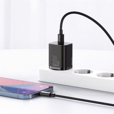 Sạc nhanh hiệu Baseus Super Si IC 30W EU - Trải nghiệm sức mạnh sạc nhanh vượt trội trong một thiết kế tối giản với <strong>Baseus Super Si IC 30W EU</strong>. Đây là giải pháp năng lượng "tất cả trong một", với công suất 30W mạnh mẽ có khả năng sạc nhanh cho cả MacBook Air, iPad Pro và điện thoại. Tích hợp công nghệ SuperSi tiên tiến, củ sạc có kích thước cực kỳ nhỏ gọn, lý tưởng cho việc di chuyển. Chip thông minh tự động nhận diện thiết bị và bảo vệ an toàn, chống quá nhiệt, quá dòng. Hãy nâng cấp trải nghiệm sạc của bạn và đơn giản hóa cuộc sống với củ sạc đa năng <strong>Baseus Super Si IC 30W EU</strong>.