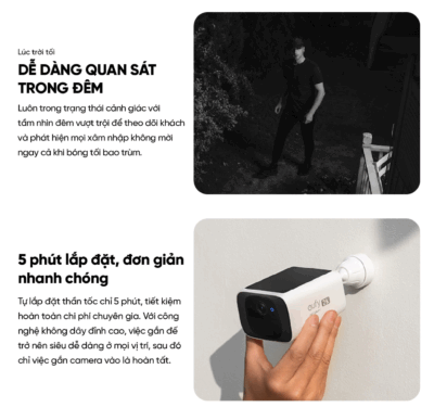 Camera ngoài trời SoloCam S220 - An tâm bảo vệ ngôi nhà của bạn với <strong>Camera ngoài trời SoloCam S220</strong>, giải pháp an ninh không dây hoàn toàn và không cần bảo trì. Với tấm pin năng lượng mặt trời tích hợp, camera có khả năng tự sạc, đảm bảo hoạt động liên tục 24/7 mà không cần tháo lắp để sạc pin. <strong>SoloCam S220</strong> ghi hình với độ phân giải 2K siêu nét, cho hình ảnh chi tiết cả ngày lẫn đêm. Sản phẩm có thiết kế bền bỉ với chuẩn chống nước IP67, tích hợp AI nhận diện người thông minh để giảm cảnh báo giả và bộ nhớ trong 8GB giúp lưu trữ an toàn mà không tốn phí hàng tháng. Lắp đặt dễ dàng, không cần đi dây phức tạp, đây là lựa chọn lý tưởng để giám sát sân vườn, cổng ra vào và mọi khu vực bên ngoài.