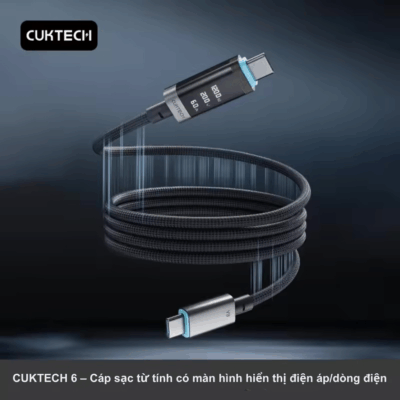 Cáp sạc Magnetic Cuktech No.6 OLED C to C 240W (CMC615P)