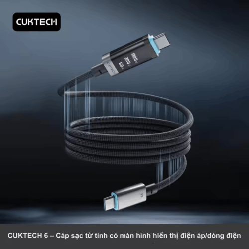 Cáp sạc Magnetic Cuktech No.6 OLED C to C 240W (CMC615P)