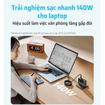 Cáp sạc Cuktech C to C 6A 240W từ tính (CMC610) -
