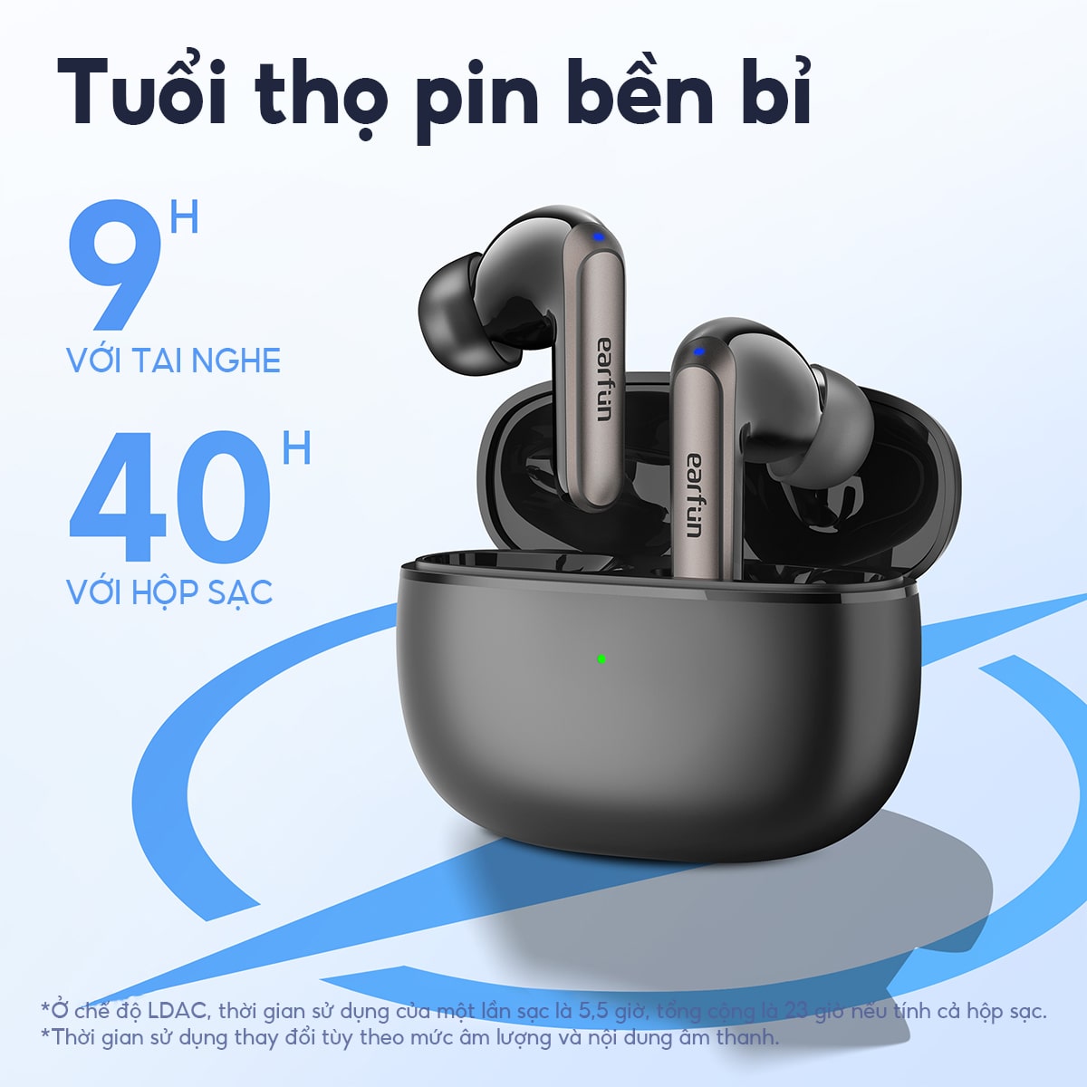 Tai nghe Bluetooth Earfun Air 2 NC Tai nghe Bluetooth Earfun Air 2 NC - Loại bỏ mọi phiền nhiễu và đắm chìm trong thế giới âm thanh của riêng bạn với tai nghe <strong>Earfun Air 2 NC</strong>. Tích hợp công nghệ chống ồn chủ động (ANC) Hybrid QuietSmart™ 2.0 hàng đầu, sản phẩm có khả năng loại bỏ hiệu quả tiếng ồn môi trường lên đến 43dB, mang lại không gian tĩnh lặng tuyệt đối. Chất lượng âm thanh đạt chuẩn Hi-Res Audio, kết hợp cùng hệ thống 6 micro chống ồn, đảm bảo âm nhạc sống động và cuộc gọi trong như pha lê. Với kết nối đa điểm thông minh, thời lượng pin bền bỉ và khả năng tùy chỉnh qua App, <strong>Earfun Air 2 NC</strong> là lựa chọn hoàn hảo để bạn tập trung làm việc và tận hưởng giải trí đỉnh cao.