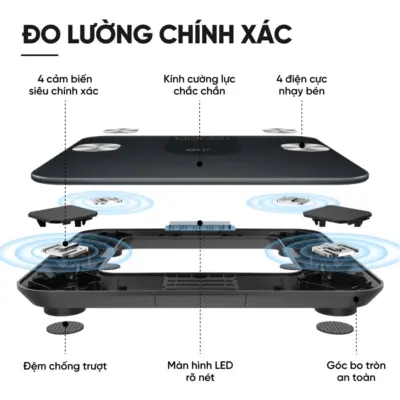 Cân Điện Tử Thông Minh Eufy A1 - Theo Dõi Sức Khỏe Toàn Diện, Chính Xác - Khám phá ngay <strong>Cân điện tử thông minh eufy A1</strong>, trợ lý sức khỏe đắc lực cho cả gia đình bạn. Với thiết kế tinh tế, mặt kính cường lực sang trọng, <strong>eufy A1</strong> không chỉ là một chiếc cân mà còn là thiết bị theo dõi sức khỏe toàn diện. Sản phẩm có khả năng phân tích đến 12 chỉ số cơ thể quan trọng như cân nặng, BMI, tỷ lệ mỡ, khối lượng xương, cơ... Dữ liệu được đồng bộ hóa dễ dàng qua Bluetooth với ứng dụng EufyLife, tương thích với các ứng dụng sức khỏe phổ biến khác như Apple Health, Google Fit. Với khả năng lưu trữ dữ liệu cho 16 người dùng, <strong>eufy A1</strong> là lựa chọn hoàn hảo để mọi thành viên cùng nhau xây dựng lối sống lành mạnh.